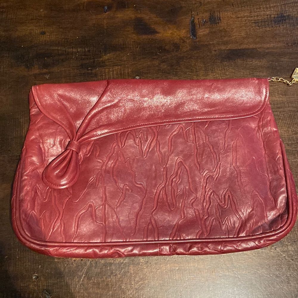 Mr.Leather New York Vintage Maroon Clutch Hangbag